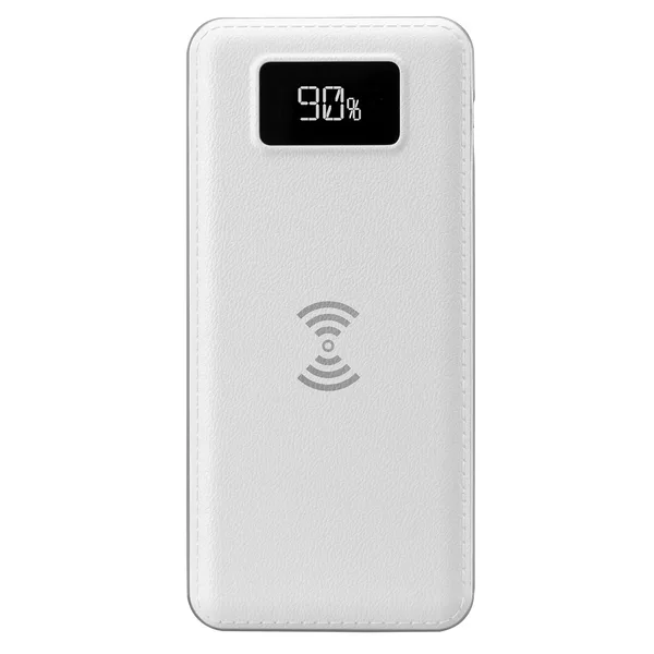 ED278  S-link IP-G10W 10000mAh LCD Göstergeli Kablosuz Powerbank Beyaz Taşınabilir Pil Şarj Cihazı