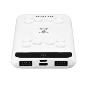ED283   Hytech HP-W11 10000mAh Kablosuz Powerbank 2 Usb Port Beyaz Taşınabilir Pil Şarj Cihazı