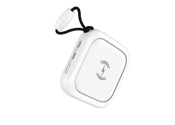 ED279  S-link IP-W12 10000mAh Micro+Type C Girişli Powerbank 2 Usb Port Beyaz Kablosuz Taşınabilir Pil Şarj Cihazı — detay